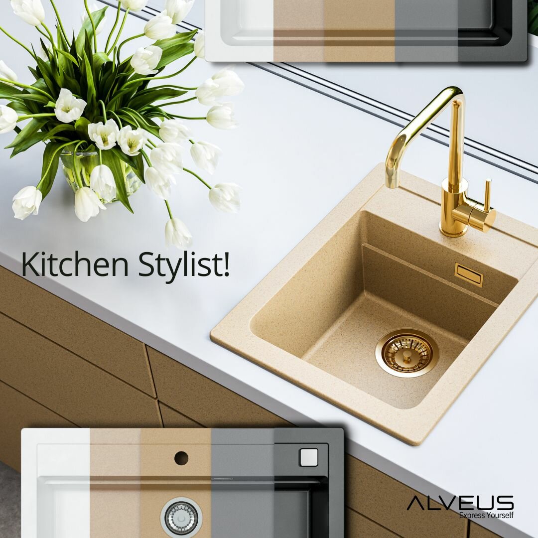 Мойка кухонная прямоугольная Alveus Granital Atrox 10 Beige-G55 (1139769) с сифоном