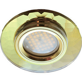 Встраиваемый светильник Ecola MR16 DL1654 GU5.3 Glass граненый золото/золото 25x90 FG1654EFF