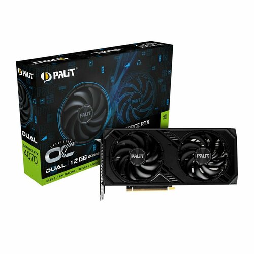 Видеокарта Palit RTX4070 Dual OC 12GB GDDR6 192bit 3xDP HDMI 2FAN RTL 77000₽