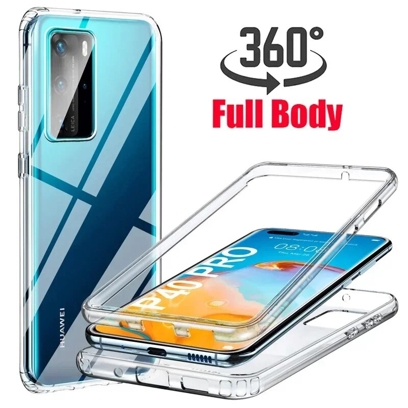 Двойной чехол из поликарбоната и силикона 360 для Huawei Honor 9C 9X 8A 8X 20 Pro P40 Lite E Y7P Y9S Y6S 2019 чехол на весь корпус Clear Honor 20S MAR-LX1H