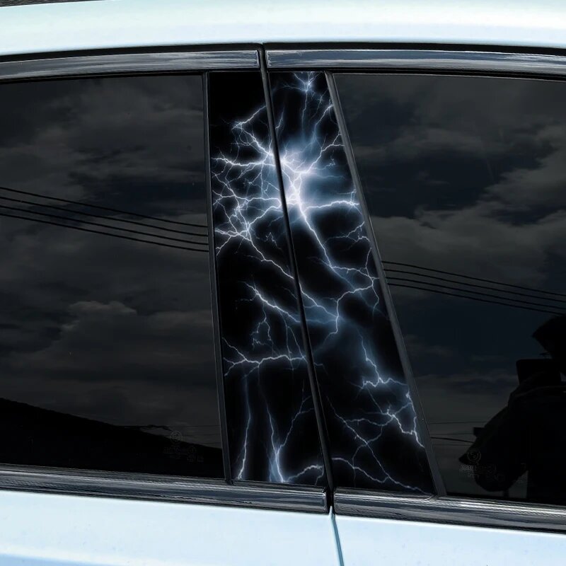 1 шт. молния ПЭТ автомобильные наклейки водостойкие DIY авто B-стойка защитные украшения крышка царапины универсальные наклейки на автомобиль, 1PC, KT-022