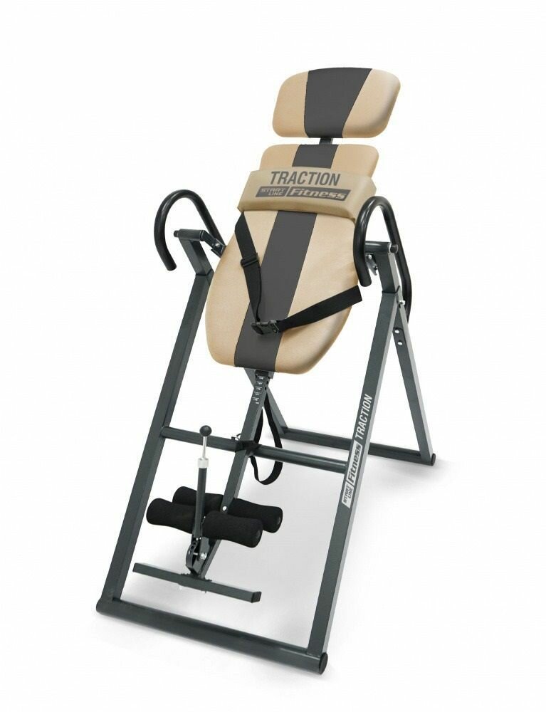 Инверсионный стол Start Line Fitness TRACTION бежево-серый с подушкой, до 130 кг