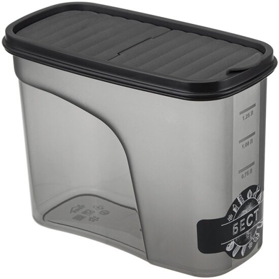 Емкость Idea для сыпучих продуктов бест 15л М 1255 Графитовый