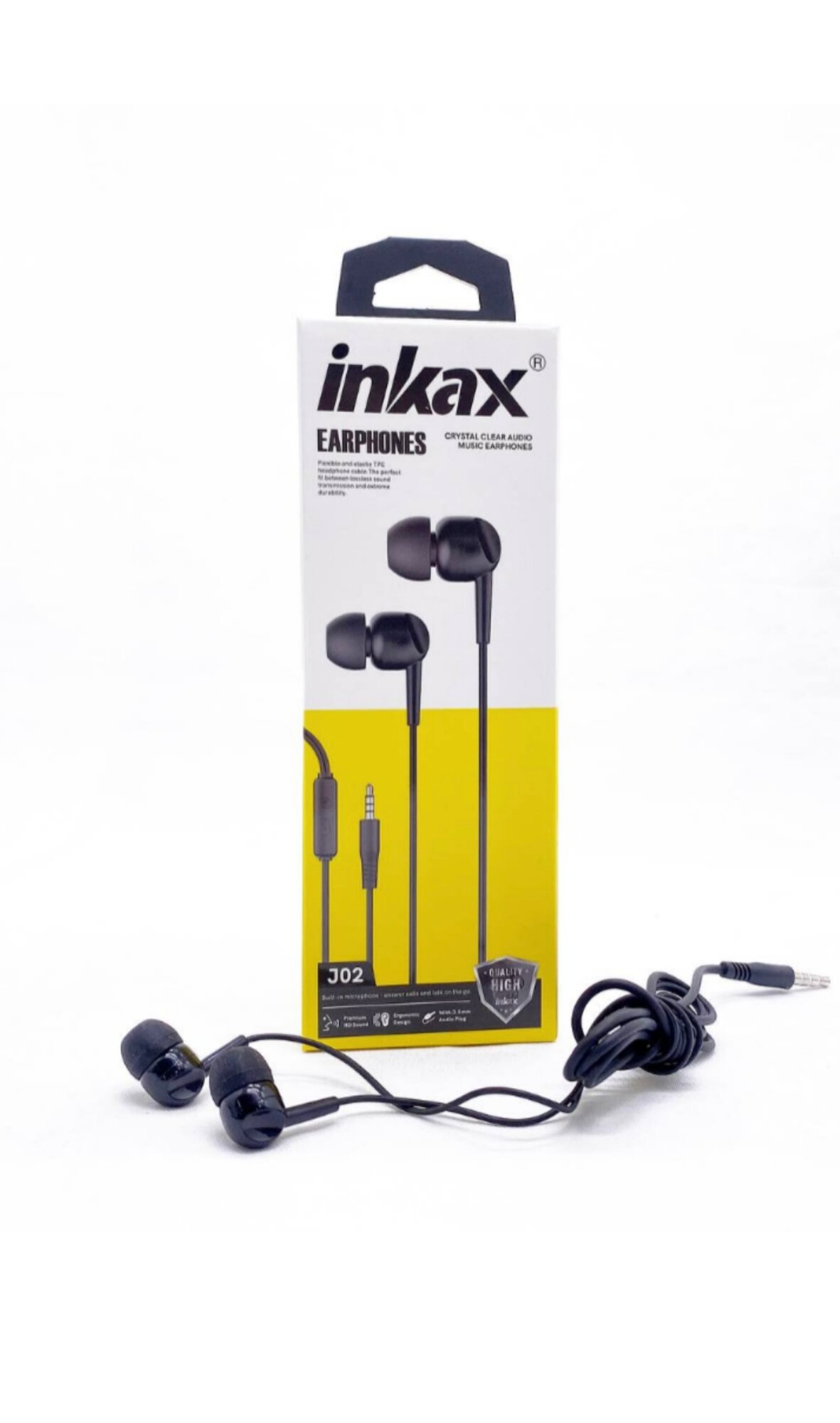 Проводные наушники Inkax J02, для телефона , идеальный звук , цвет Black