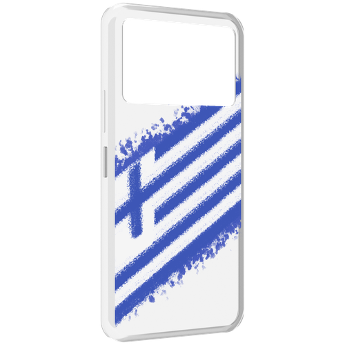 Чехол MyPads флаг Греции для Infinix NOTE 12 VIP (X672) задняя-панель-накладка-бампер