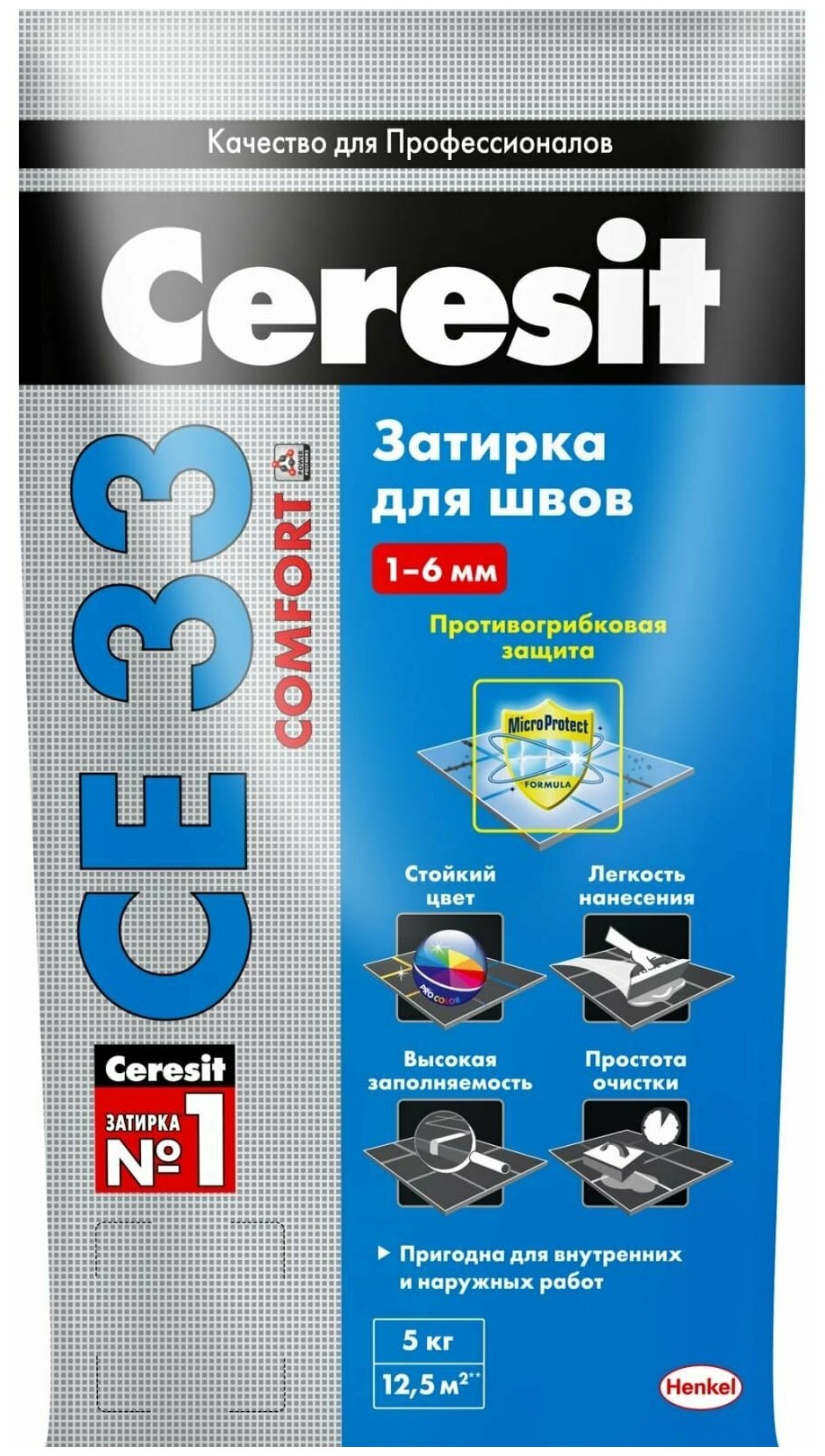 Затирка Ceresit CE 33 Comfort, 2 кг, белый 01