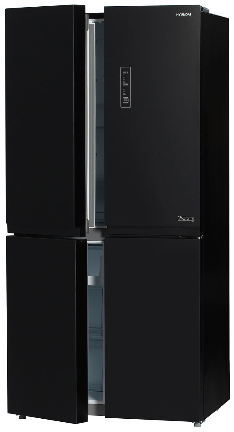 Холодильник Hyundai CM5005F, черное стекло - фотография № 2