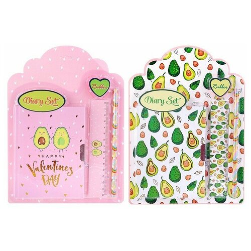 DV-12952 Набор канцелярский 'Авокадо' 4 предмета ассорти