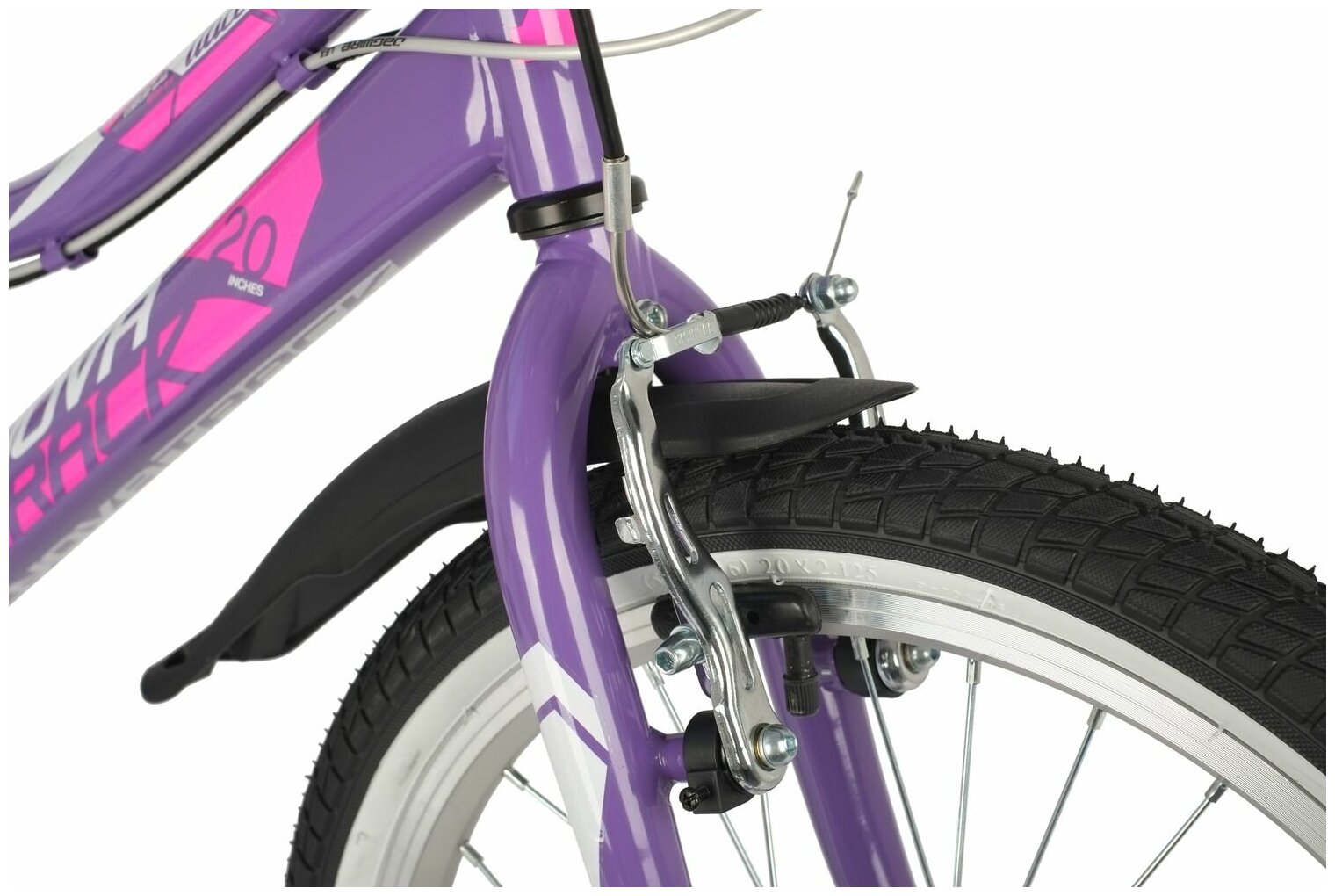 Велосипед NOVATRACK ALICE 20" (2021) (Велосипед NOVATRACK 20" ALICE фиолетовый, стальная рама, 6 скор, Shimano TY21/Microshift TS38, V- )