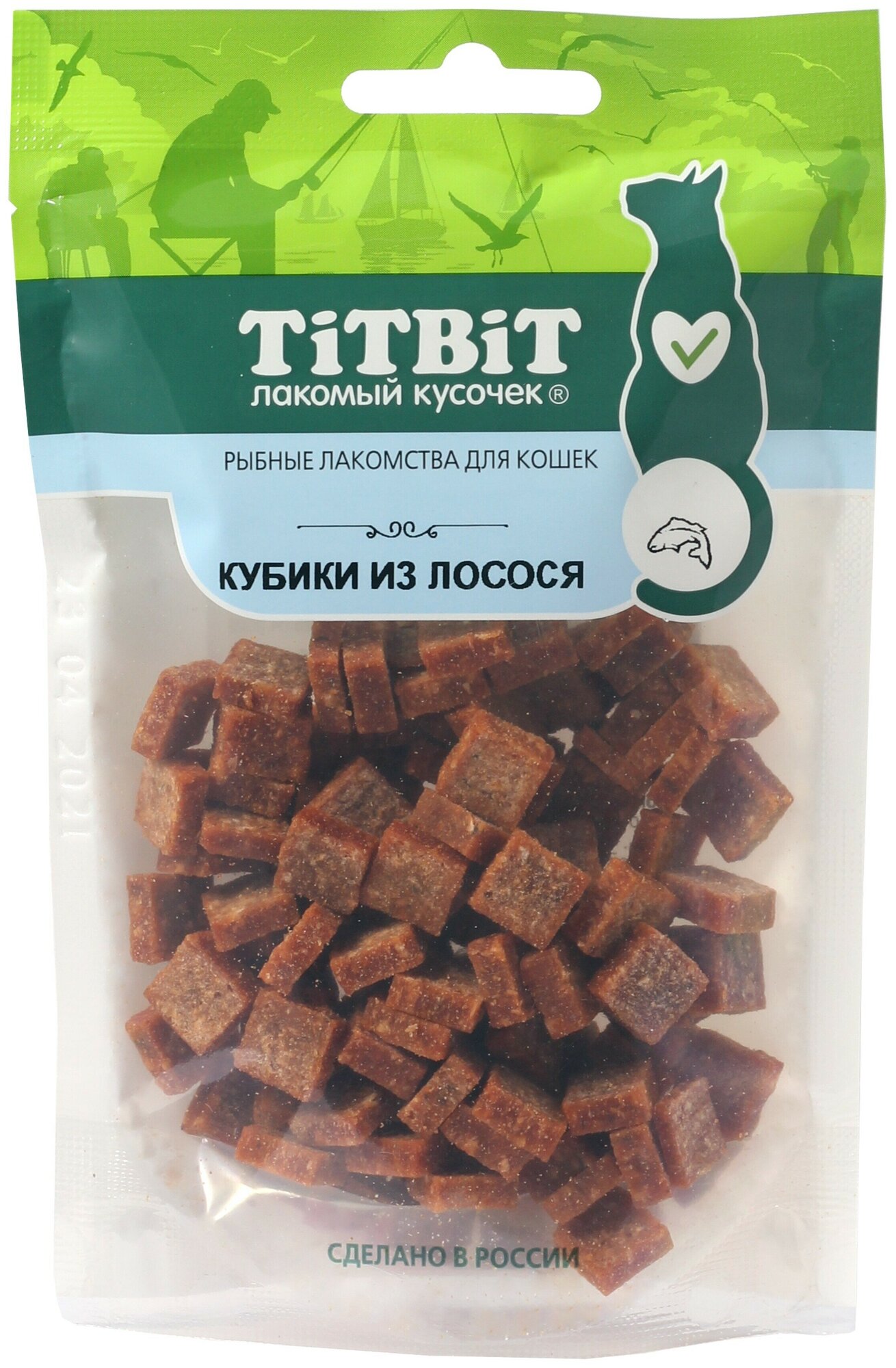 Титбит Кубики из лосося для кошек (Рыбные лакомства) 60г