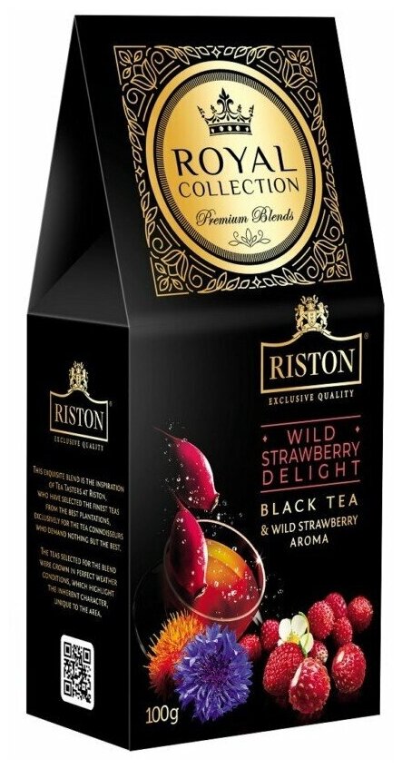 Чай Riston Royal Collection Wild Strawberry черный 100г - фотография № 2