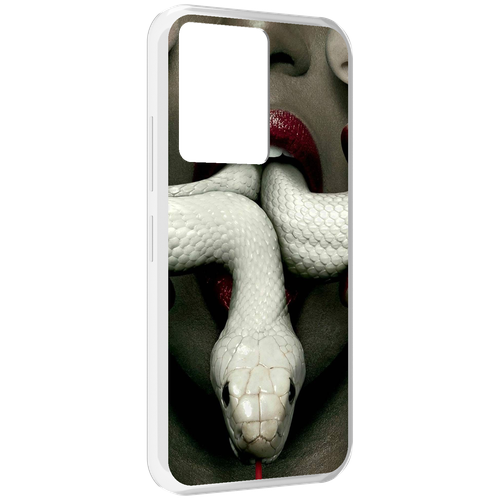 Чехол MyPads белая-змея для Infinix Note 12 5G X671 / Note 12 Pro 5G задняя-панель-накладка-бампер