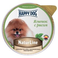Влажный корм для собак Happy Dog NaturLine, при чувствительном пищеварении, ягненок, с рисом 10 шт. х 125 г