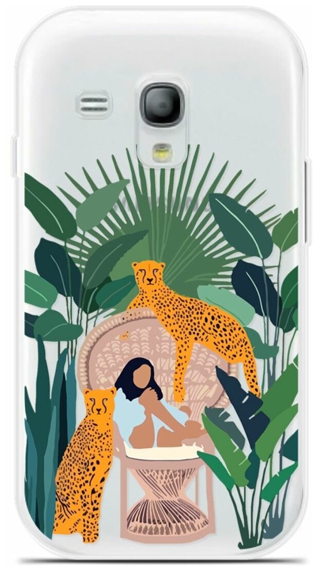 Силиконовый чехол на Samsung Galaxy S3 mini 2 тигра / для Самсунг Галакси С3 Мини