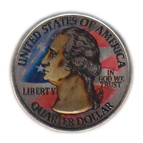 (010d) Монета США 2011 год 25 центов Чикасо Цветной аверс Медь-Никель COLOR. Цветная