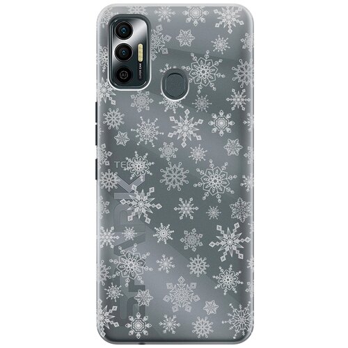 Силиконовый чехол с принтом Fairy Snowflakes для Tecno Spark 7 / Техно Спарк 7 силиконовый чехол на tecno spark 7 техно спарк 7 с 3d принтом indifference прозрачный