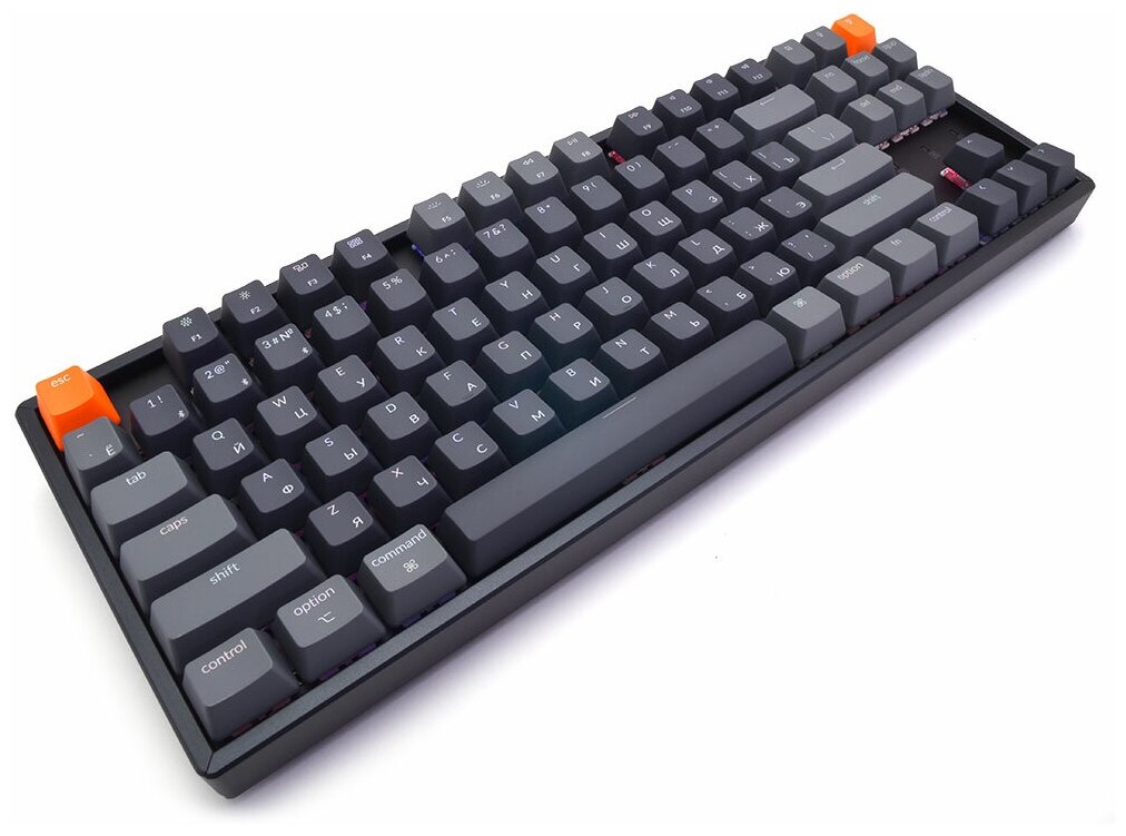 Клавиатура механическая беспроводная Keychron K8, Bluetooth, RGB, Gateron Red Switch, Черный/Серый K8J1 - фото №6