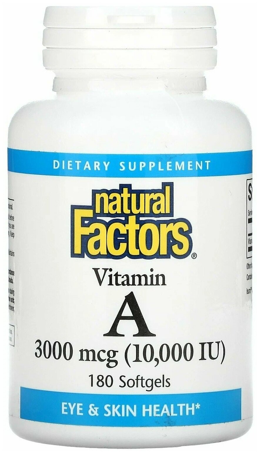 Витамин А Natural Factors 3000 мкг, 180 таблеток