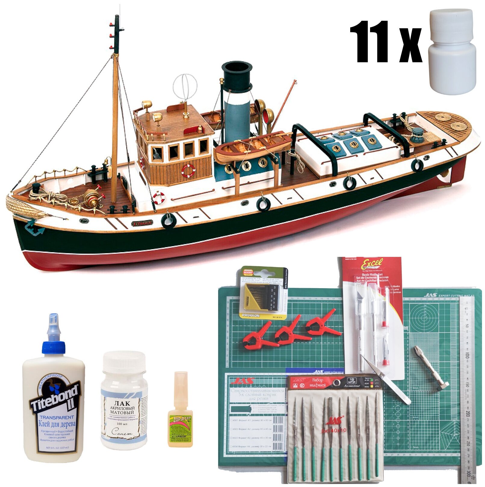 Ulises (ходовая модель для воды), модель корабля OcCre (Испания), М.1:30, подарочный набор для сборки + инструменты + краски, лак и клей