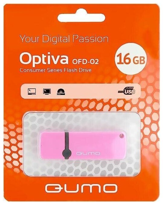 USB-накопитель Qumo Optiva 02 USB 2.0 16GB Pink