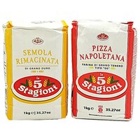 Набор муки Le 5 Stagioni: мука Cemola Rimachinata(Семола Римачината) 1 кг и мука Pizza Napoletana(Пицца Наполетана) 1 кг