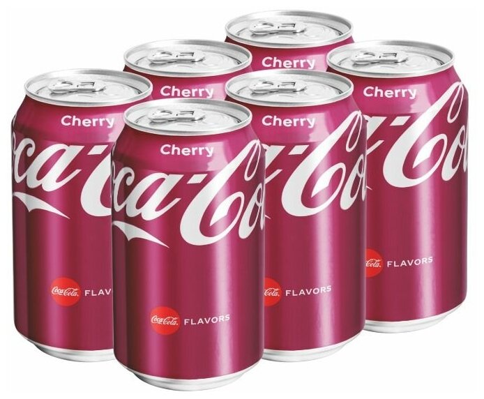 Газированный напиток Coca-Cola Cherry со вкусом вишни (США), 355 мл (6 шт)