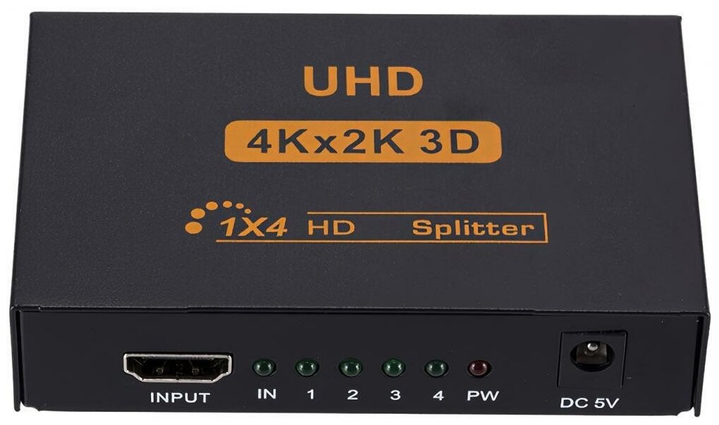 Разветвитель-сплиттер GSMIN AN-19 HDMI - 4xHDMI (4K 2K 60 Гц 3D) (Черный)