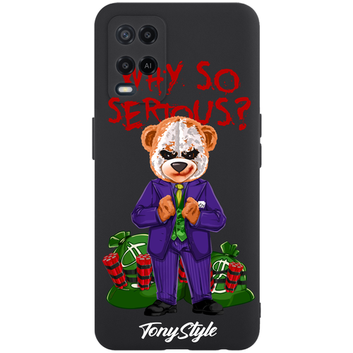 Черный силиконовый чехол для Oppo A54 Tony Style Why so serious черный силиконовый чехол для realme c3 tony style why so serious