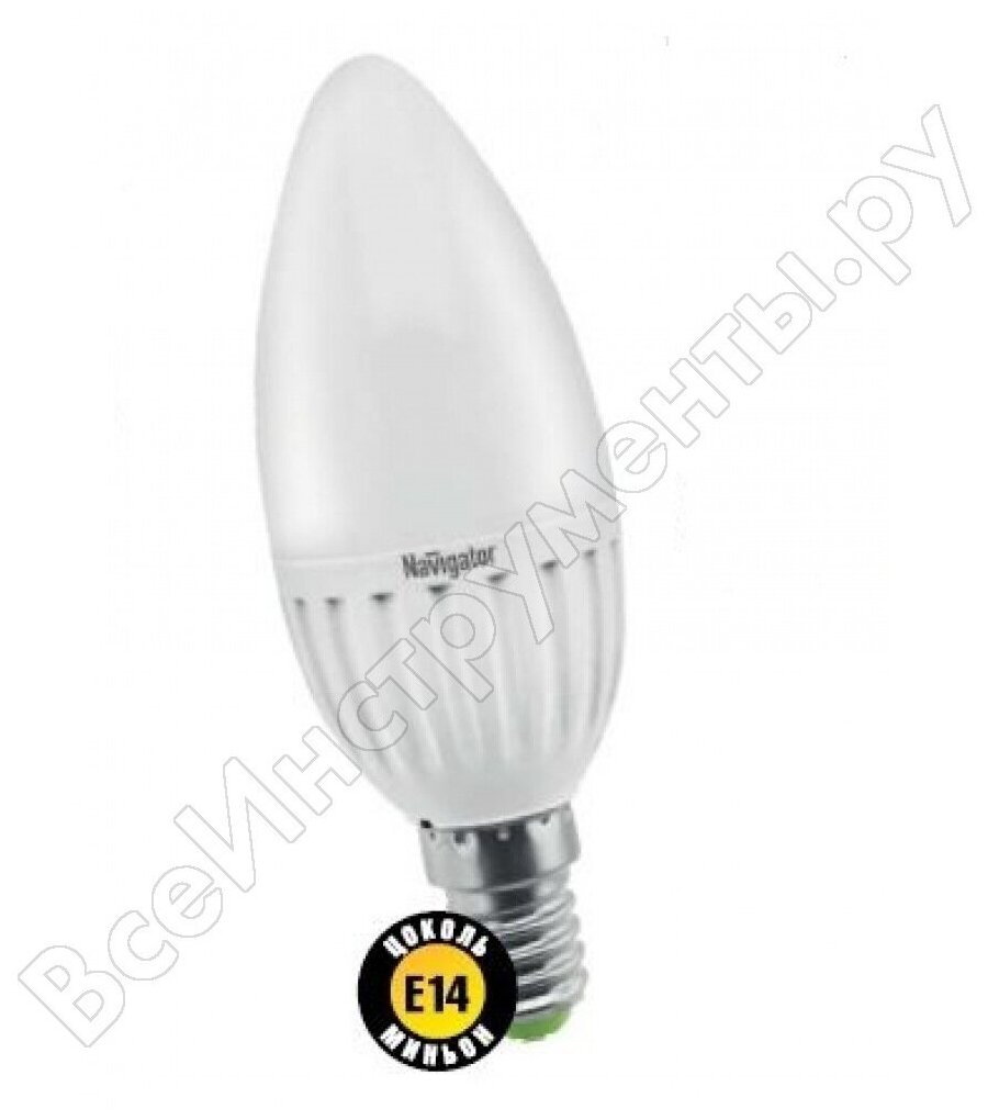 Лампа светодиодная 94 482 NLL-P-C37-5-230-4K-E14-FR 5Вт свеча 4000К нейтр. бел. E14 370лм 176-264В Navigator 94482