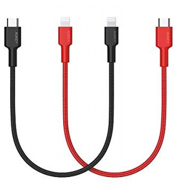 Набор кабелей Aukey USB-C to Lightning 30 cm 2 шт. (CB-CL06)
