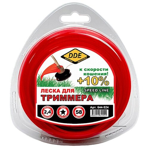 Леска для триммера DDE Speed Line 2.4mm x 58m Red 644-924