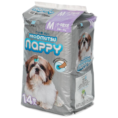 Neo Loo Life Подгузники для собак Neoomutsu Nappy, 5-8 кг, размер М, 14 штук