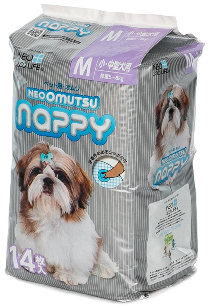 Neo Loo Life Подгузники для собак Neoomutsu Nappy, 5-8 кг, размер М, 14 штук