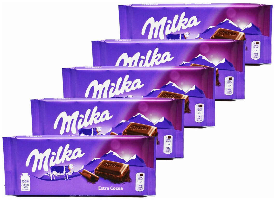 Шоколад "Milka" Extra Cacao Экстра Дарк (производство Германии) 100 гр 5шт