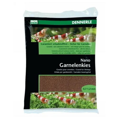 грунт dennerle nano garnelenkies nano shrimps gravel bed 0 7 1 2 мм 2 кг Грунт Dennerle Nano Gravel, темно-коричнеый, 2кг