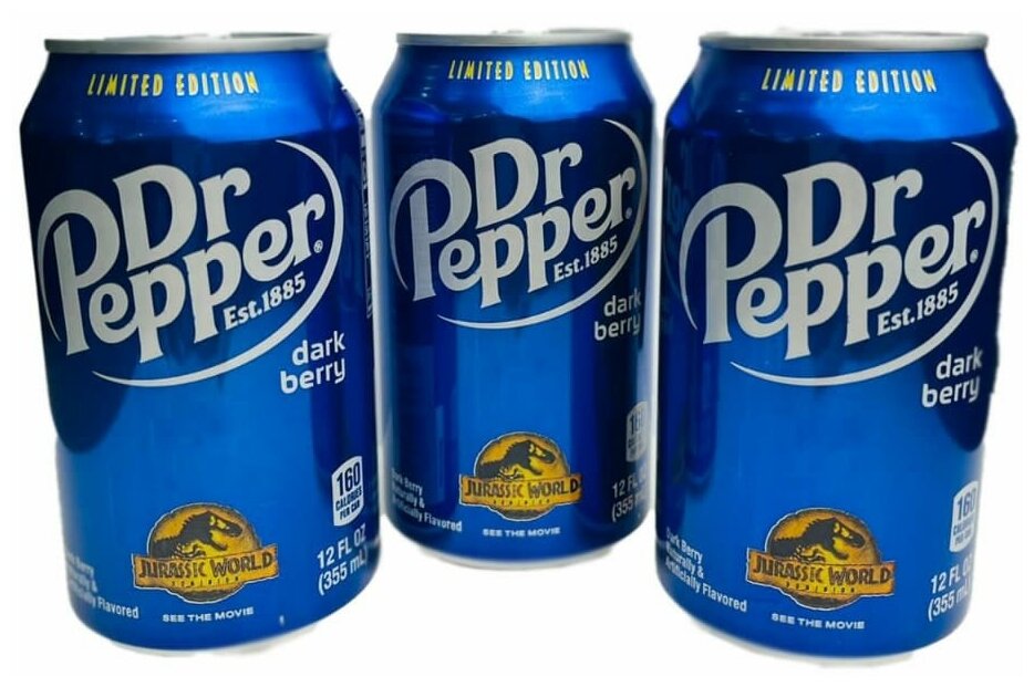 Doctor Pepper Dark Berry Jurassic World - CША - 0.355 л. - Dr.Pepper - 3 шт. - фотография № 4