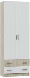 Шкаф Миф Мартина 2-дверный белый / дуб сонома 80х40х220 см