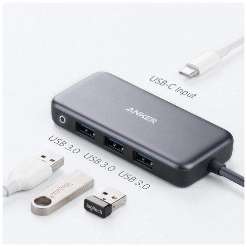 Хаб Anker Premium 4-in-1 USB C Hub Adapter Grey (A8321)