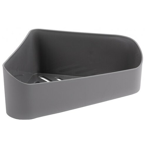 Полка угловая 20х20х85см клеевой крепеж пластик серая 832₽