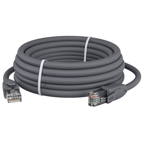 GCR Патч-корд прямой 30.0m UTP кат.6, серый, 24 AWG, литой, ethernet high speed, RJ45, T568B