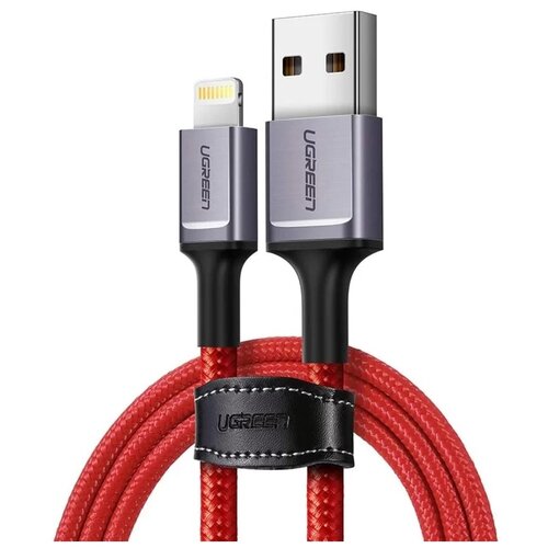 Кабель UGreen US293 USB 2.0 - Lightning MFI, 1 м, красный кабель ugreen us293 usb 2 0 lightning mfi 1 м красный