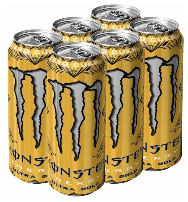 Энергетический напиток Monster Energy Ultra Gold со вкусом ананаса (Польша), 500 мл (6 шт) - фотография № 1