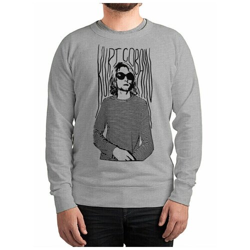 Свитшот DreamShirts с принтом Курт Кобейн - Нирвана Мужской Серый 46 DREAM SHIRTS серый  
