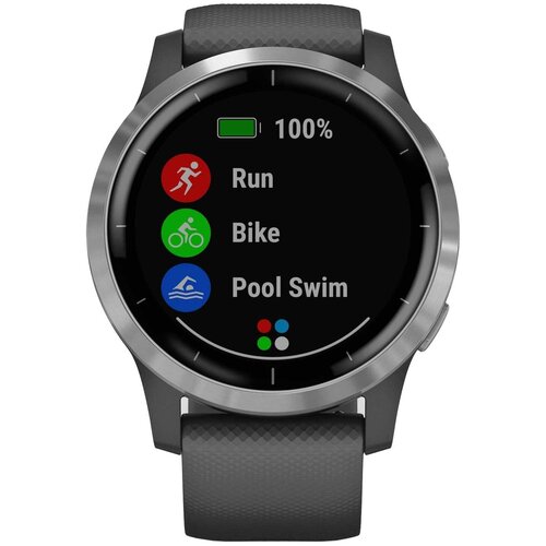 Спортивные наручные часы Garmin Vivoactive 4 Shadow GraySilver 010-02174-02 4141000₽