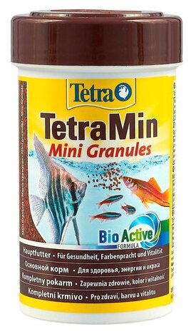 Корм для молоди и мелких рыб TetraMin Mini Granules в mini гранулах 100 мл - фотография № 7