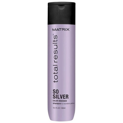 Matrix Total Results Color Obsessed So Silver Shampoo - Шампунь для седых и светлых волос 300 мл шампунь для волос нейтрализующий желтизну total results so silver color obsessed shampoo 300мл шампунь 300мл