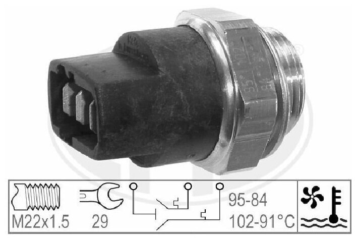 ERA 330268 Датчик включения вентилятора AUDI: 100 (44 44Q C3) 1.8/1.8 quattro/1.8 quattro KAT/2.0 D/2.2 quattro KAT/2.2 E Tur