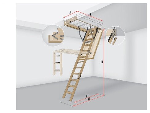 Складная чердачная лестница FAKRO LWS 60* 100*280 - фотография № 4