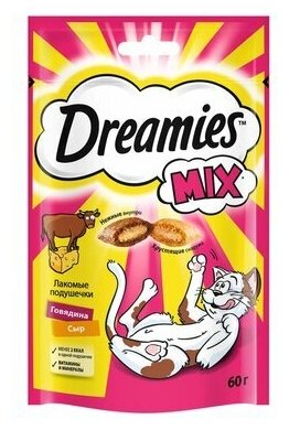 Dreamies Mix Лакомые подушечки для кошек, с говядиной и сыром, 60 г - фотография № 12
