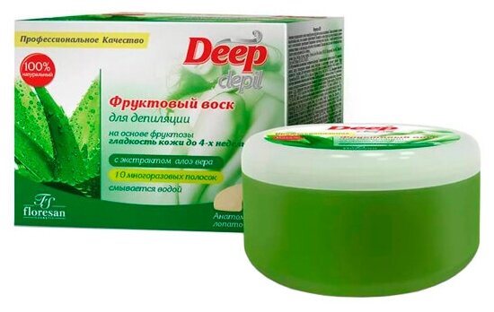 Воск для депиляции Floresan Deep Depil Фруктовый с Экстрактом Алоэ Вера 350 г